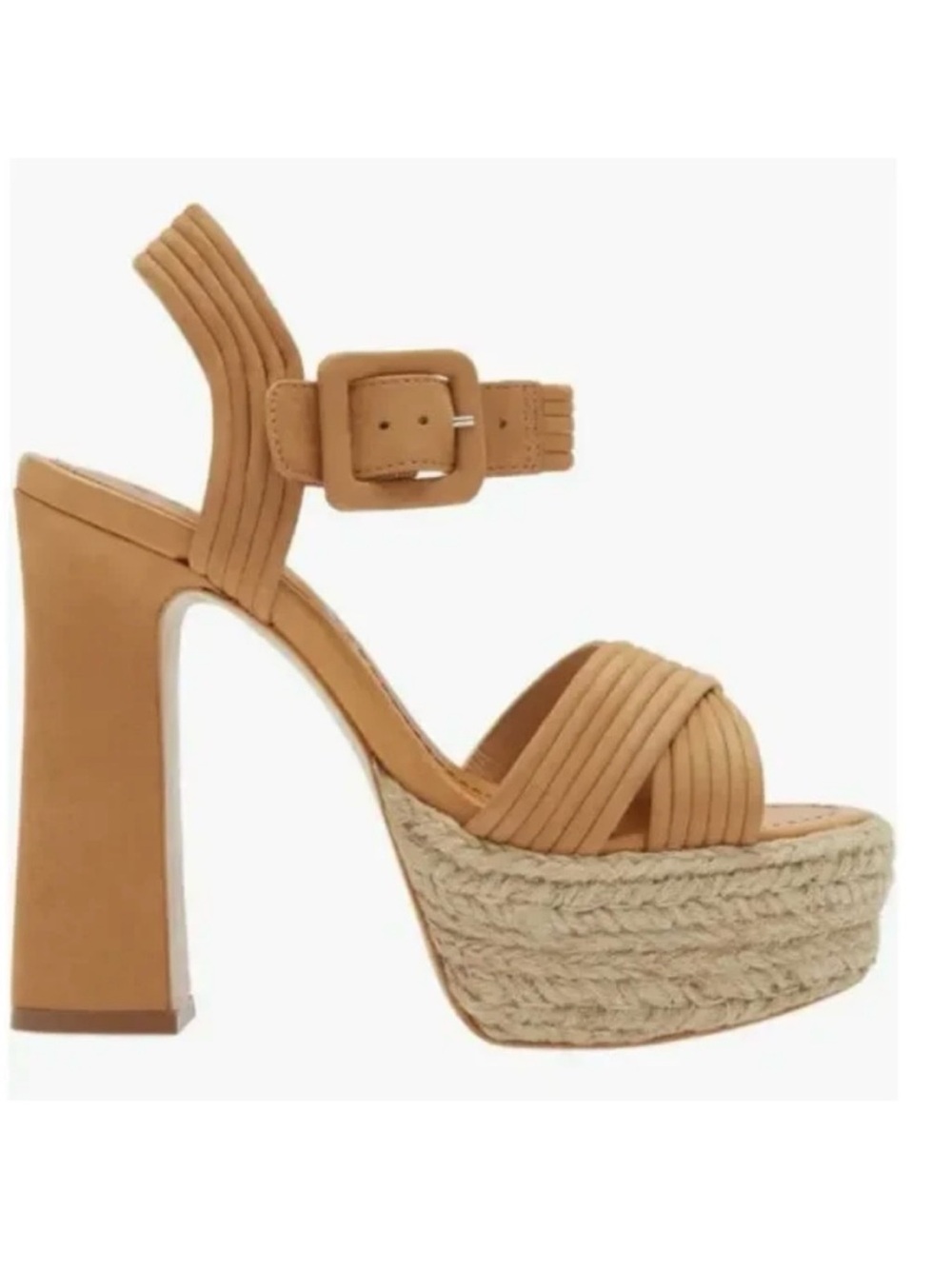SCHUTZ Tan Woven Espadrille Blisse Platform Wedge Sandals - Picture 4 of 4